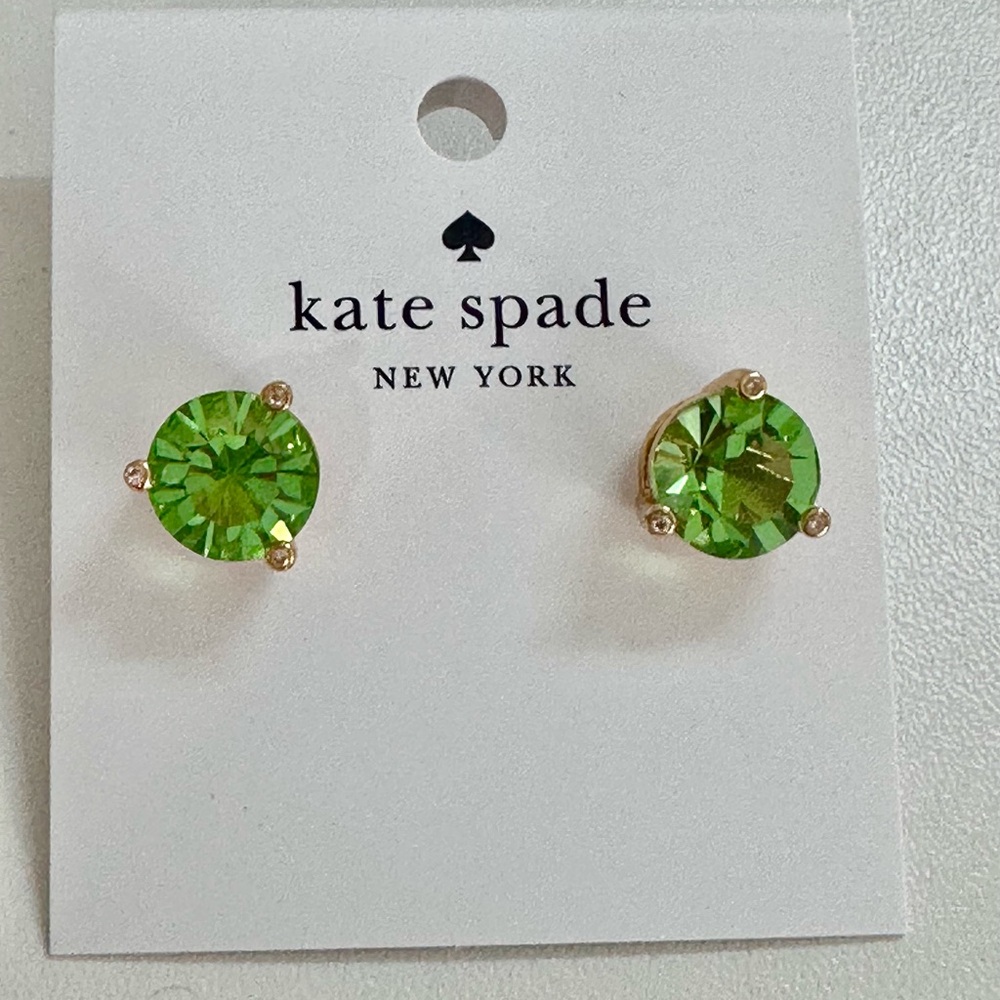 New with tag Kate Spade Lime Green Crystal Earrings